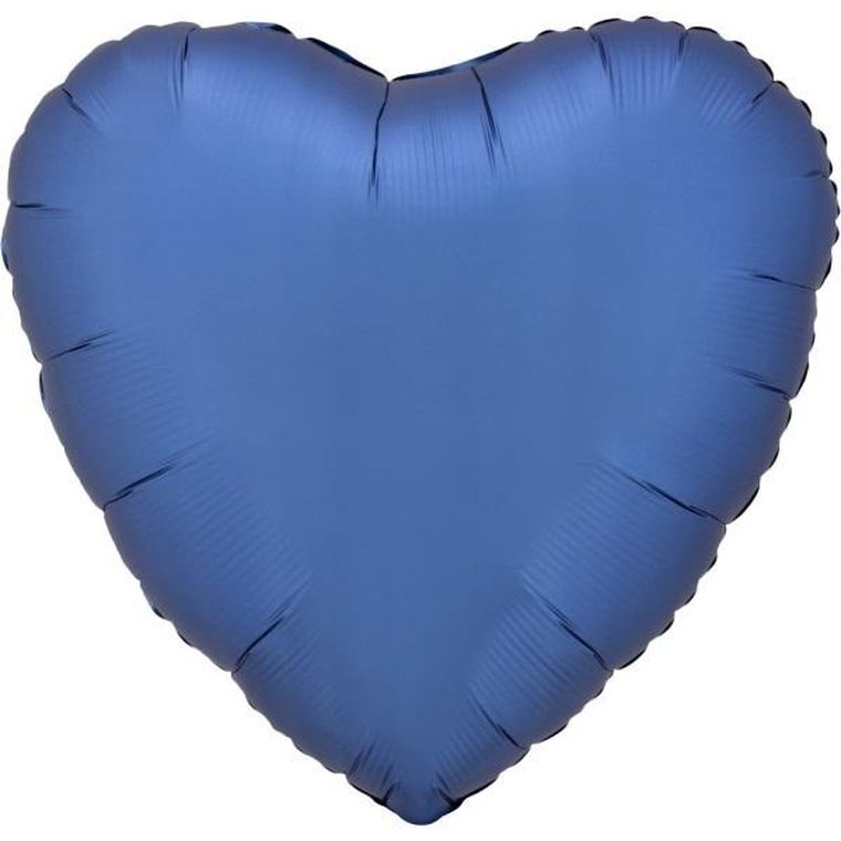 Amscan, balon foliowy Lustre, Azure niebieski, serce, 43 cm
