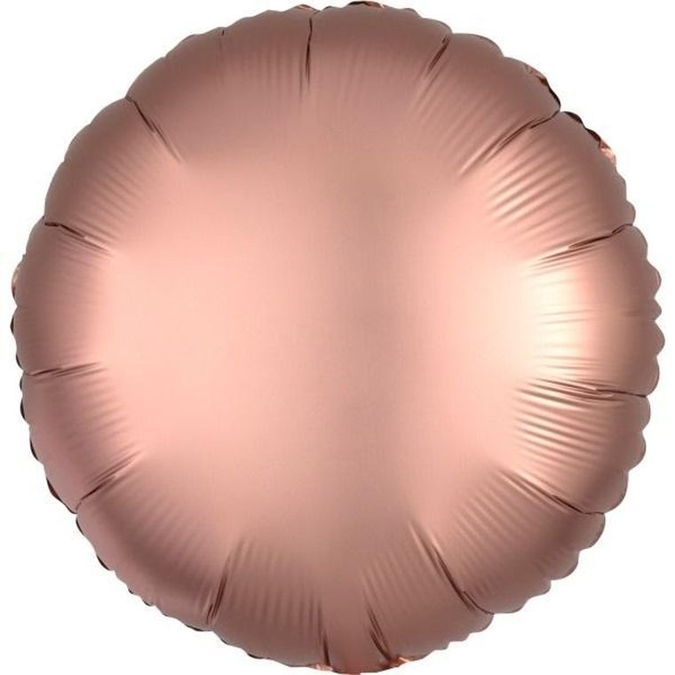Amscan, balon foliowy, Lustre Rose Copper okrągły, 43 cm