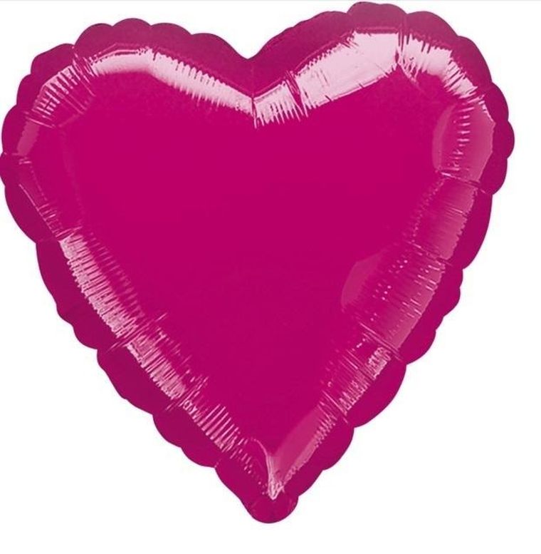 Amscan, balon foliowy, metalik fuksja serce luzem, 43 cm