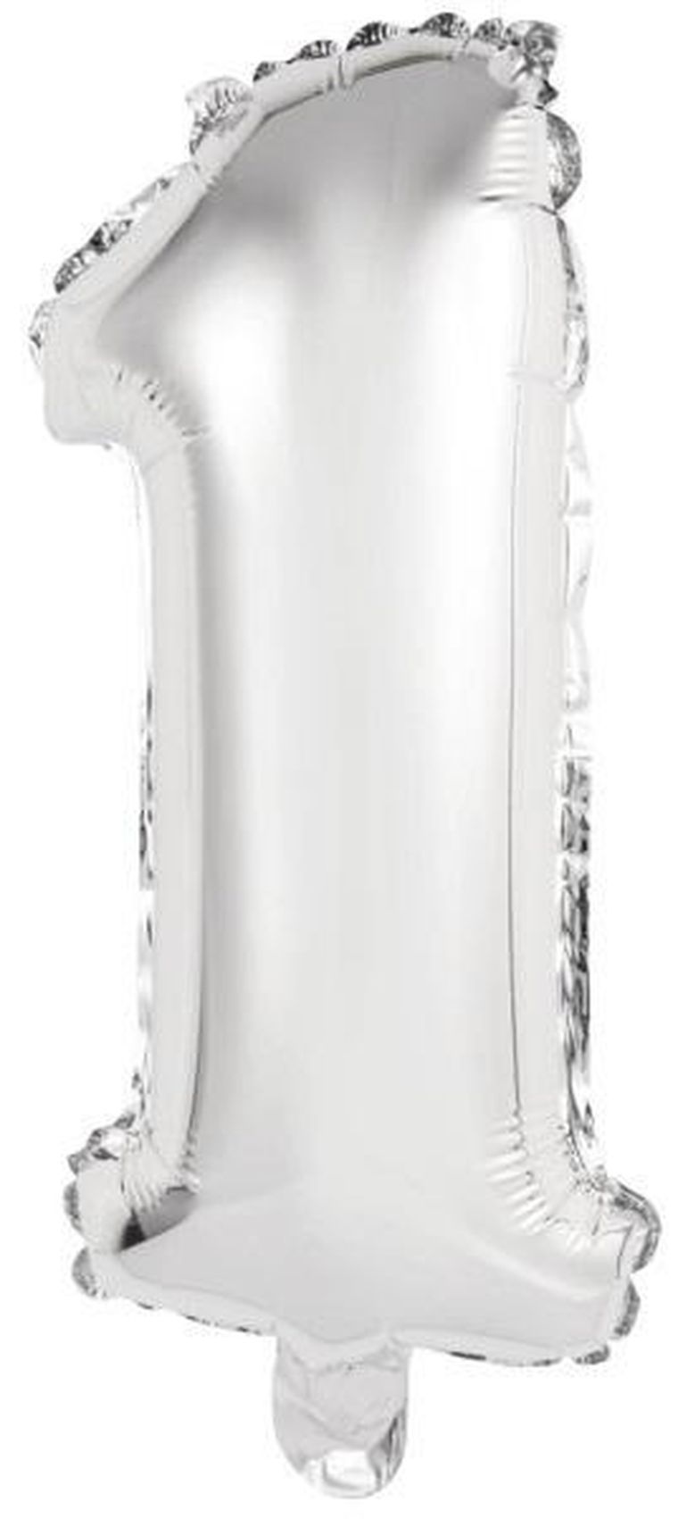 Amscan, balon foliowy mini cyfra 1, srebrna, 19.5-40 cm