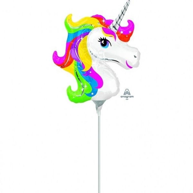 Amscan, balon foliowy mini kształt Rainbow Unicorn