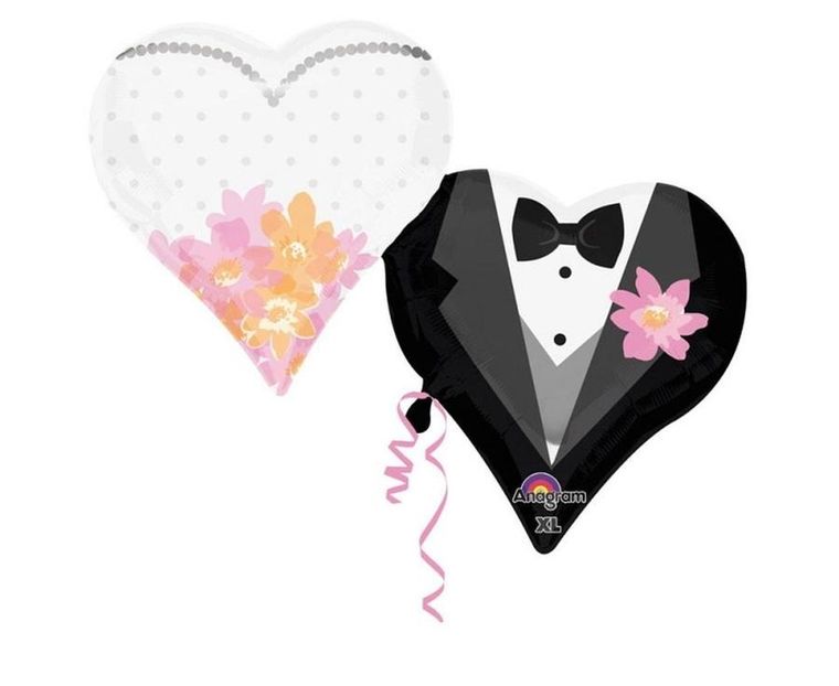 Amscan, balon foliowy, Para Młoda, 76-63 cm