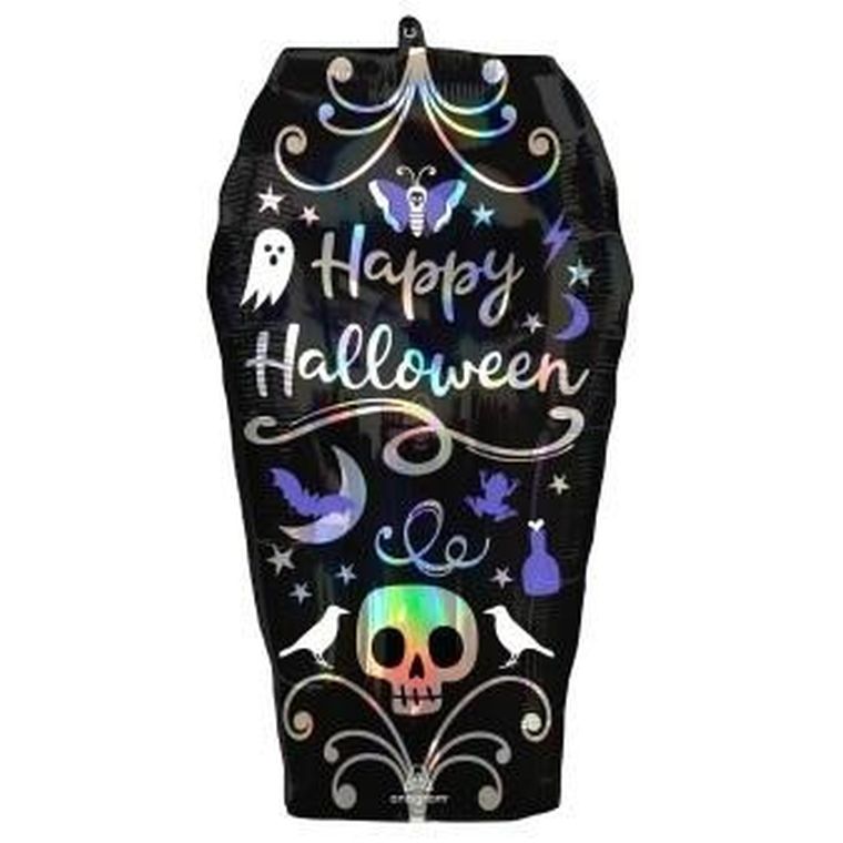 Amscan, balon foliowy, SuperShape, Iridescent Coffin, 38-68 cm