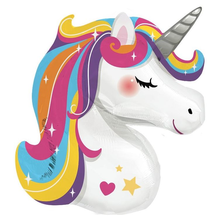 Amscan, balon foliowy, tęczowy jednorożec, 70-78 cm