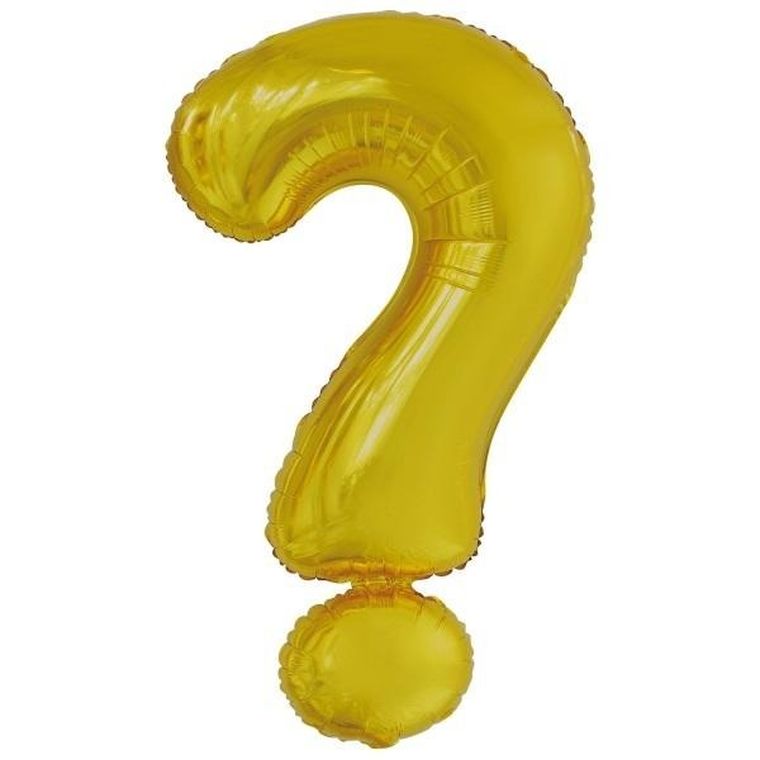 Amscan, balon foliowy znak ? złoty, 53-86 cm