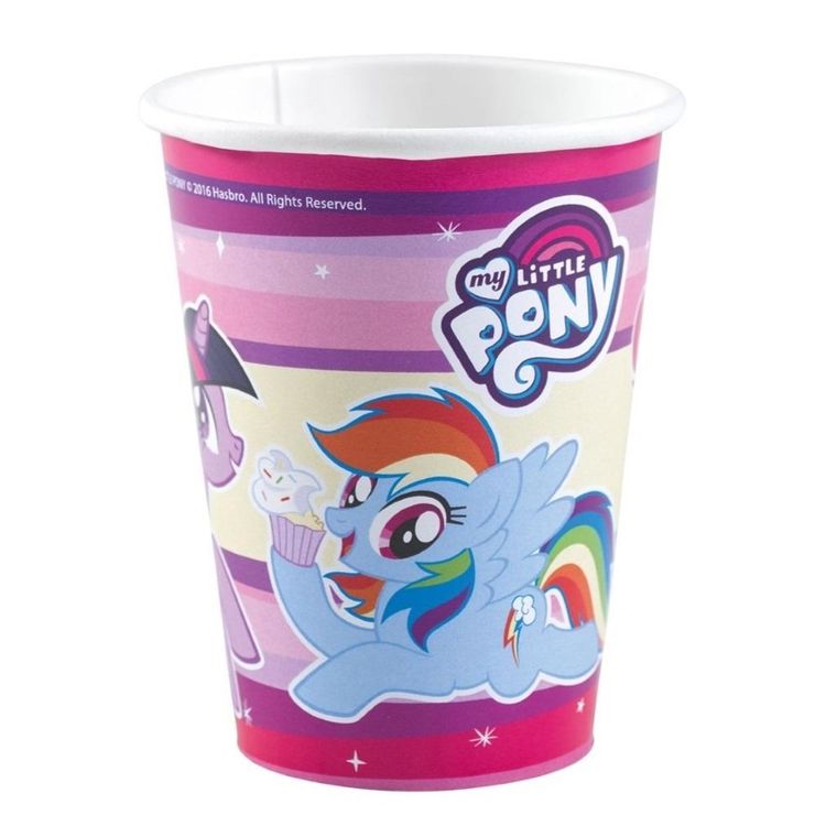 Amscan, My Little Pony, kubki papierowe, 250 ml, 8 szt.