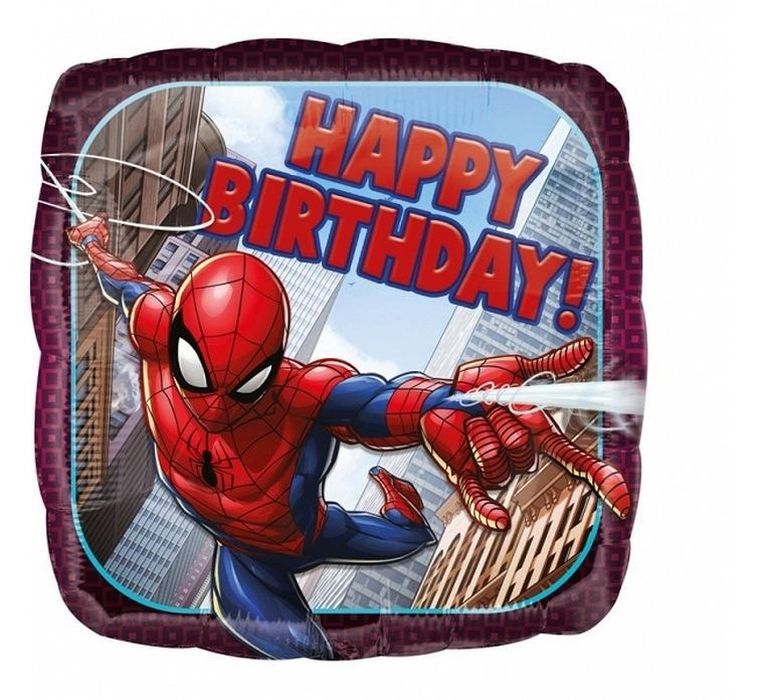 Amscan, Spider-Man, balon foliowy, Happy Birthday, 46 cm