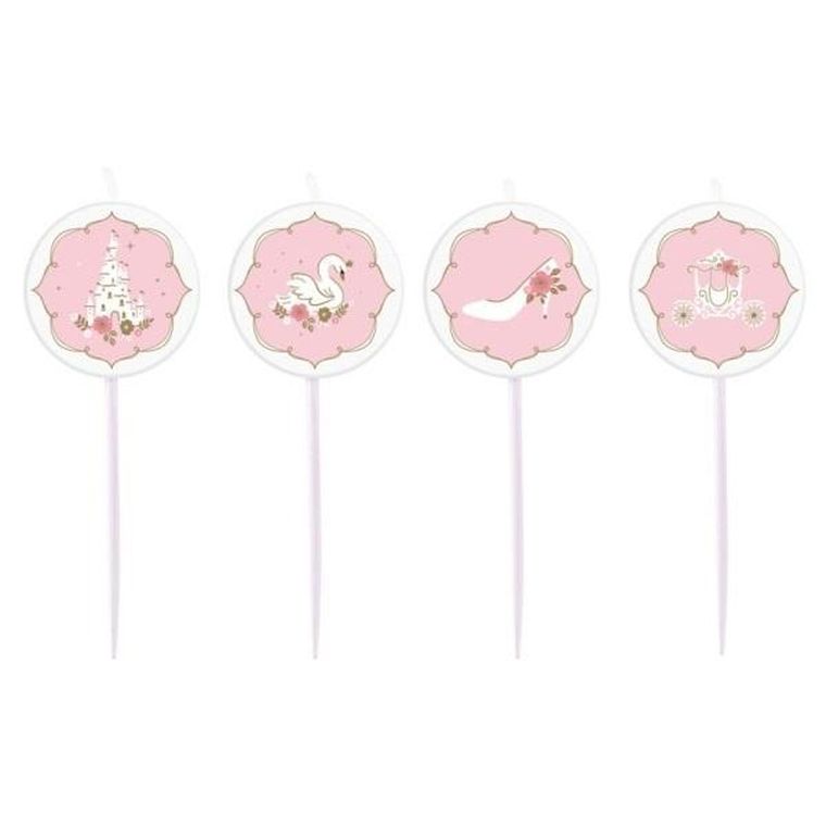 Amscan, świeczki mini figurki Princess for a Day, 4 szt.