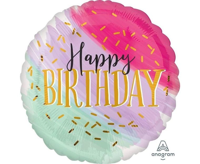 Anagram, balon foliowy, Happy Birthday, 46 cm