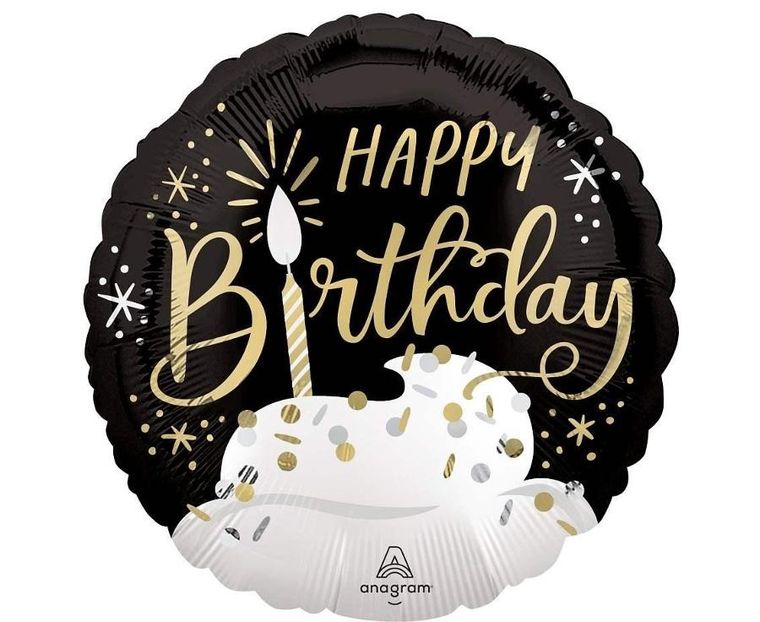 Anagram, balon foliowy, Happy Birthday wishes, 46 cm