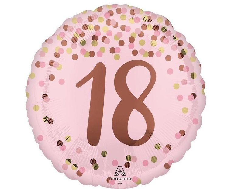 Anagram, balon foliowy, Pretty pink 18th Birthday, 46 cm