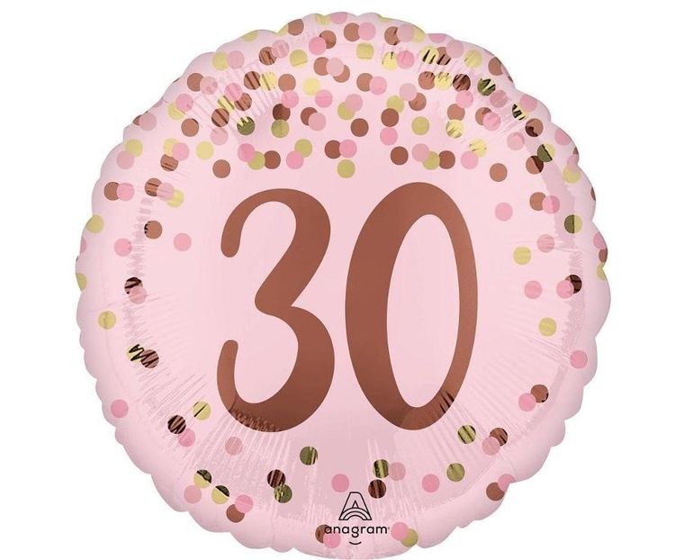 Anagram, balon foliowy, Pretty pink 30th Birthday, 46 cm