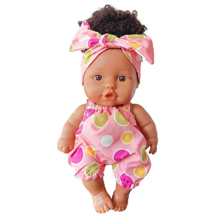 Anek dla Dzieci, lalka bobas z kokardą, różowa