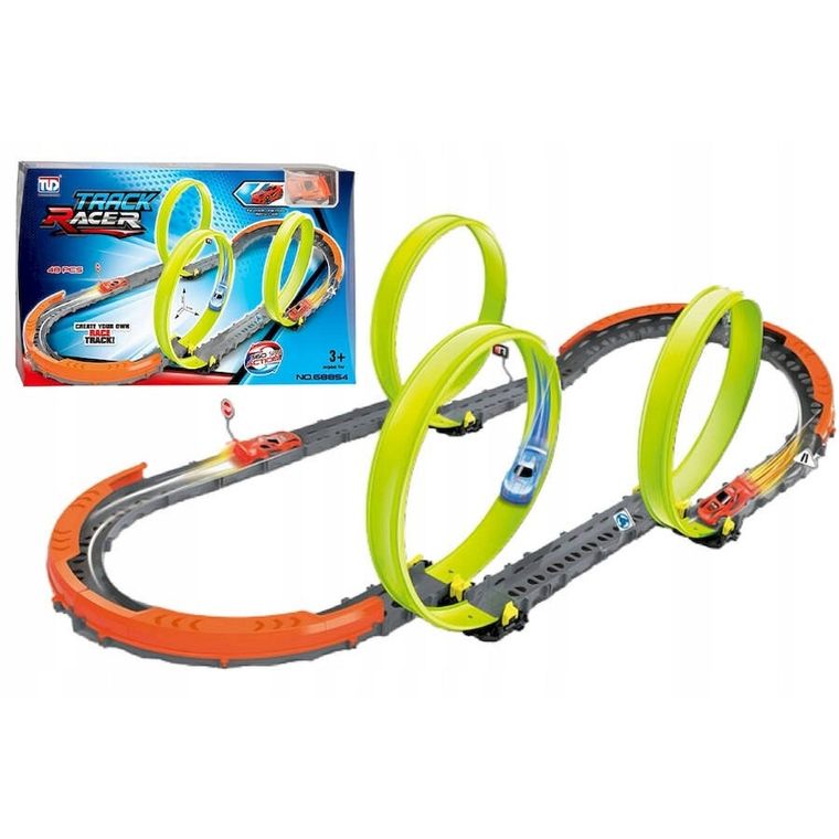 Anek dla Dzieci, tor wyścigowy z pojazdem, 48 elementów
