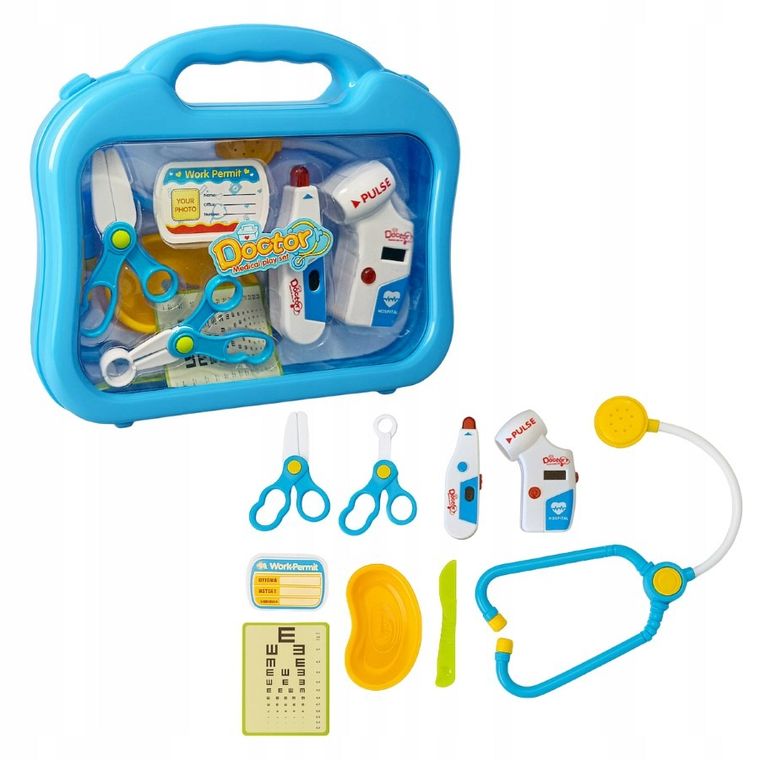 Anek dla Dzieci, zestaw lekarski w walizce, niebieski