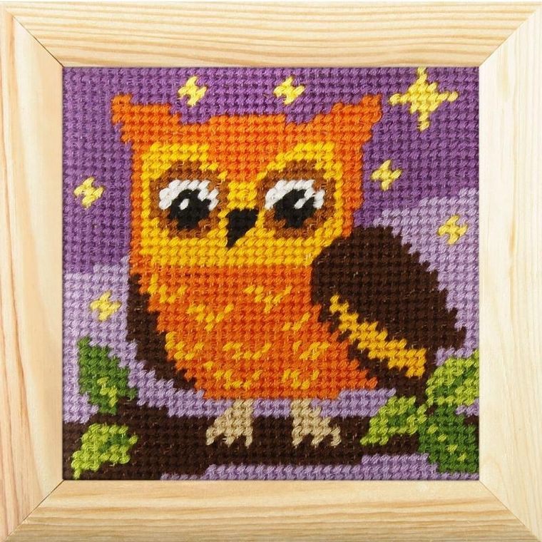 Anex-bis, Moje pierwsze wyszywanie, zestaw do haftu z ramką, Sówka