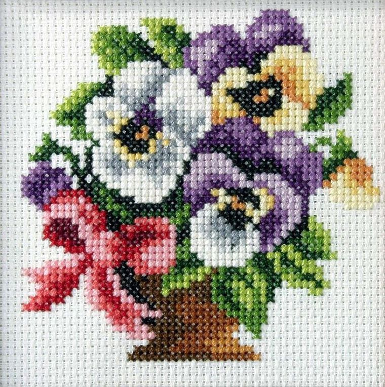 Anex-bis, zestaw do haftu krzyżykowego, Bratki