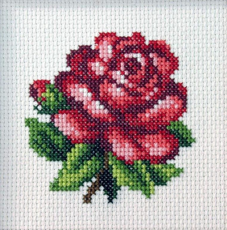 Anex-bis, zestaw do haftu krzyżykowego, Czerwona Róża