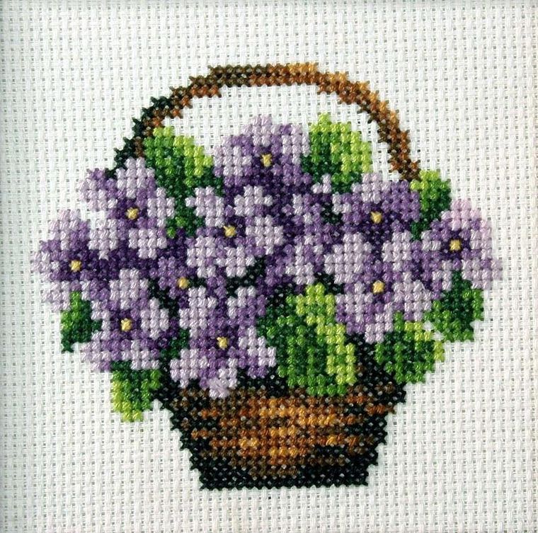 Anex-bis, zestaw do haftu krzyżykowego, Koszyk fiołków