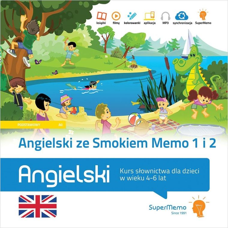 Angielski ze Smokiem Memo. Część 1-2. Kurs słownictwa dla dzieci w wieku 4-6 lat