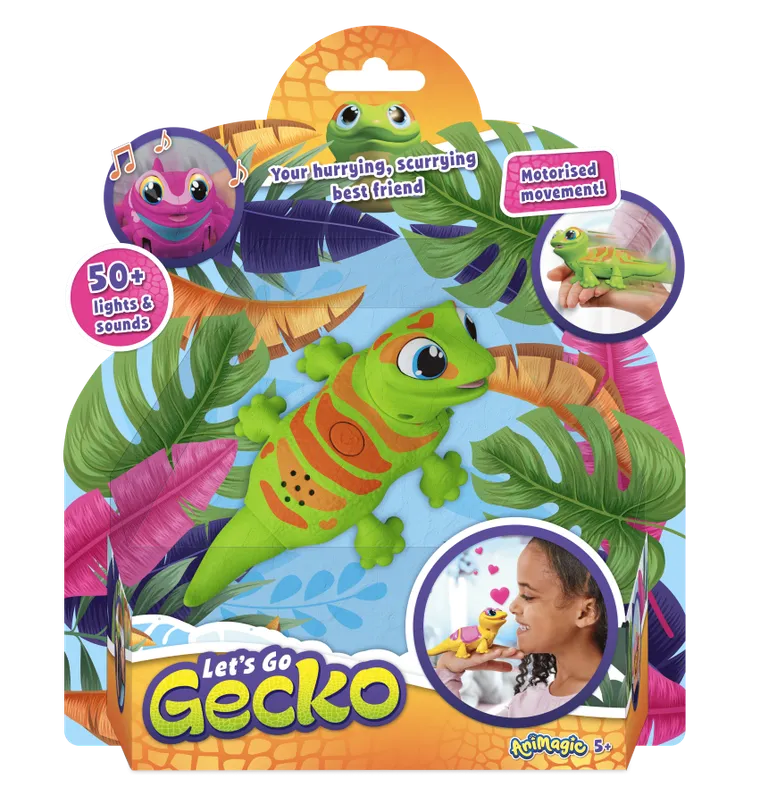 Animagic, Let's Go Gecko, figurka interaktywna, gekon zielony