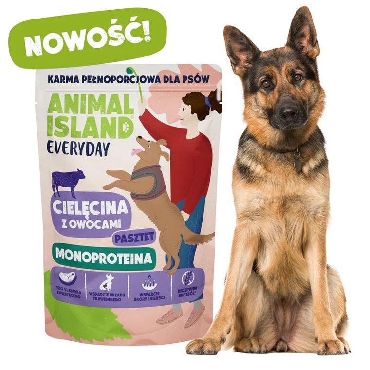 Animal Island, cielęcina, monoproteinowa karma mokra dla psa, 300g