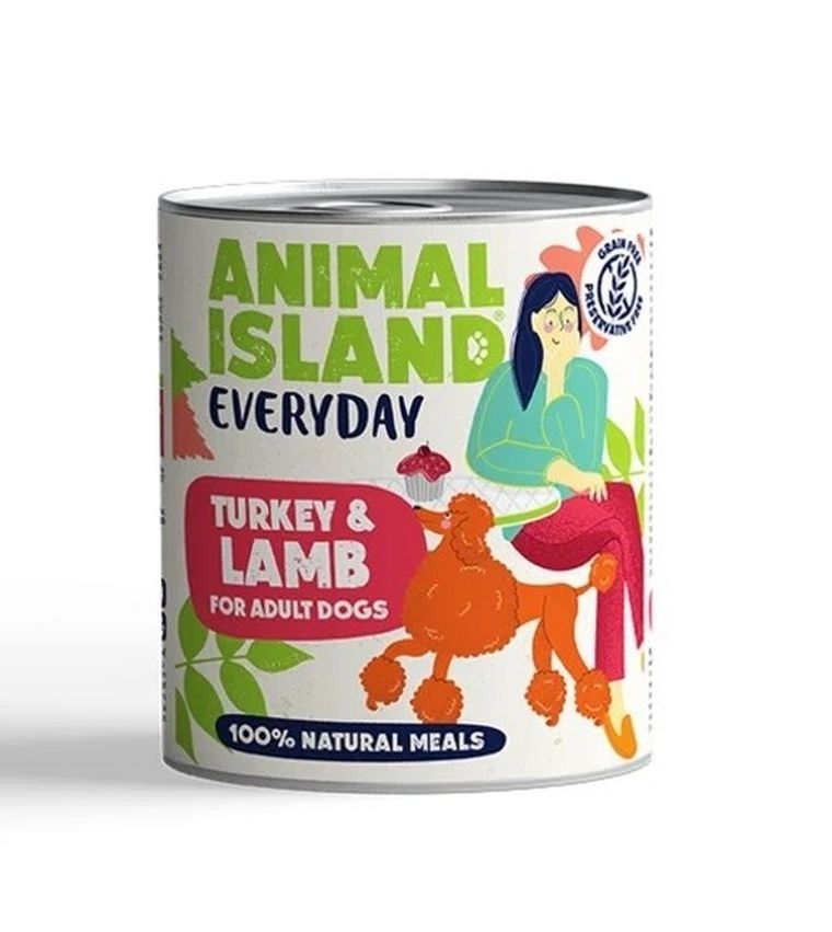 Animal Island, indyk i jagnięcina, karma mokra dla psów, 800g