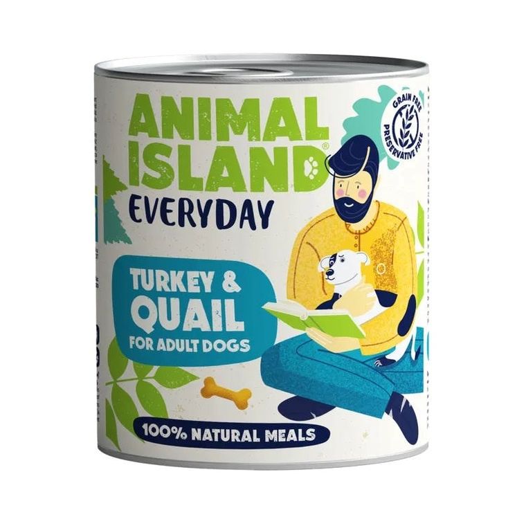 Animal Island, indyk i przepiórka, karma mokra dla psów, 800g