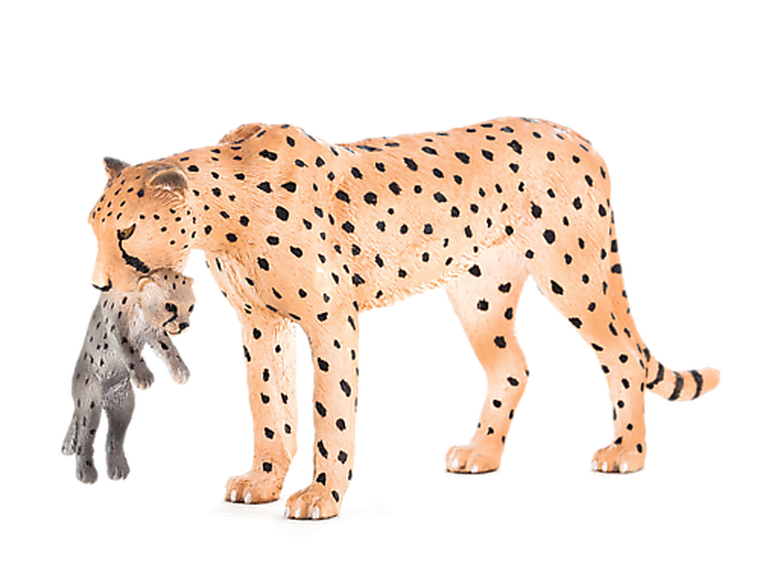 Animal Planet, Samica geparda z młodym, figurka