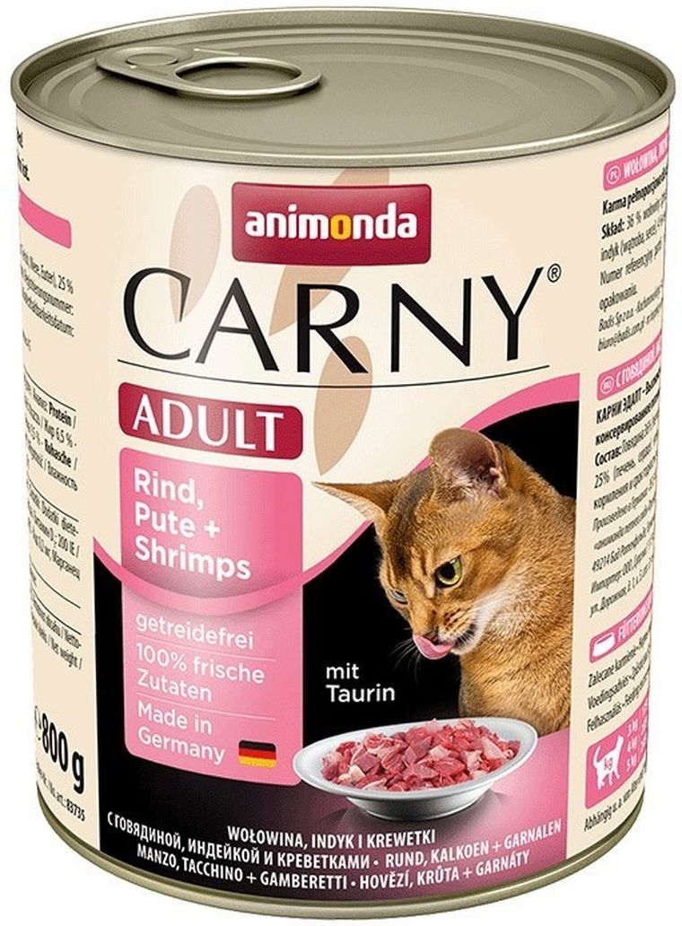 Animonda, Carny, Adult, indyk i krewetki, puszka dla kota, 800g
