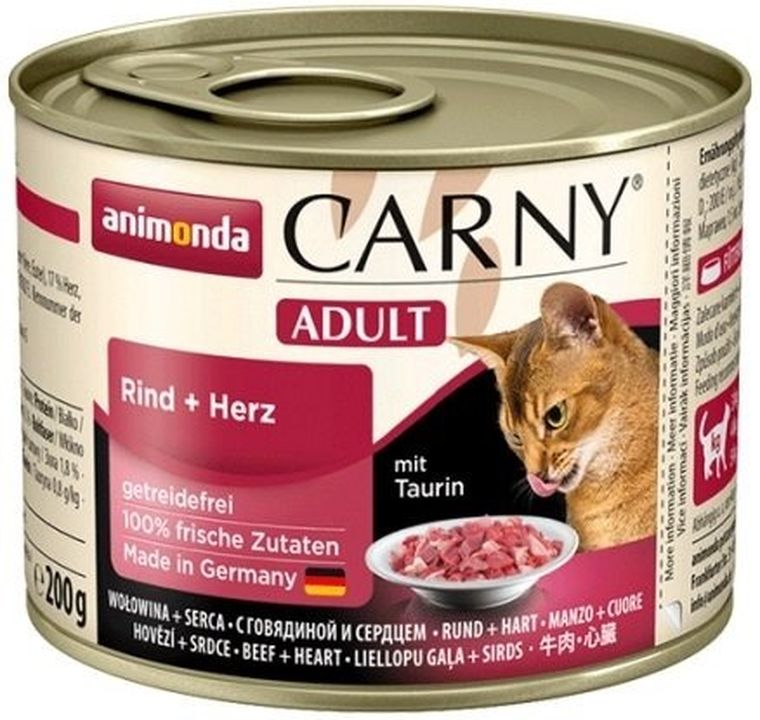 Animonda, Carny, Adult, wołowina i serca, puszka dla kota, 200g