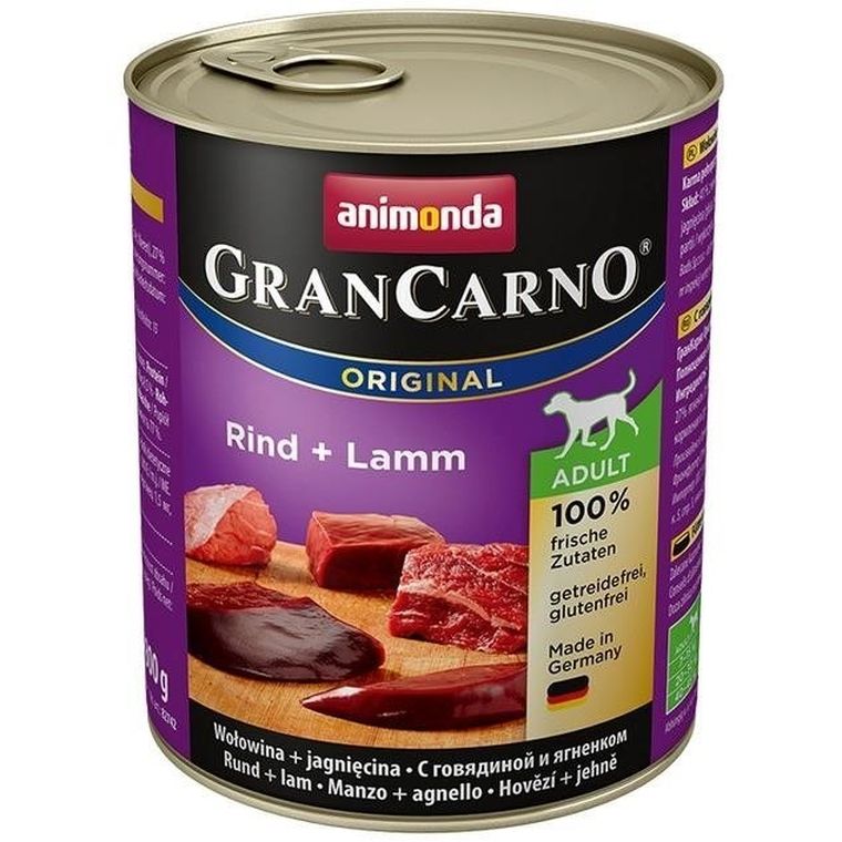Animonda, Grancarno, Adult, wołowina i jagnięcina, puszka dla psa, 800g