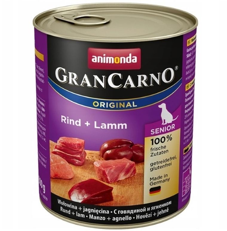 Animonda, Grancarno, Senior, cielęcina i jagnięcina, puszka dla psa, 800g