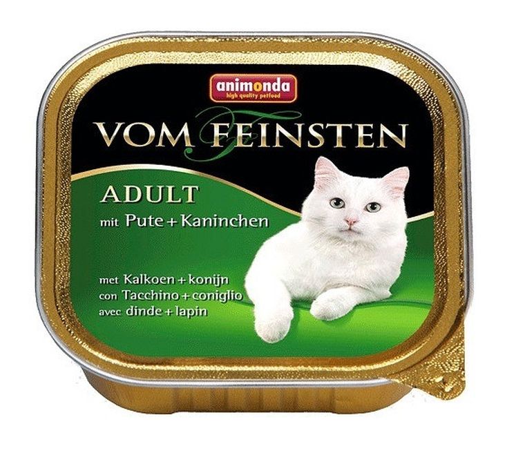 Animonda, Vom Feinsten, Adult, indyk i królik, karma mokra dla kota, 100g