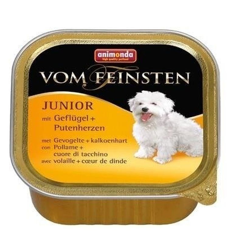 Animonda, Vom Feinsten, Junior, drób i serca indyka, mokra karma dla psa, 150g