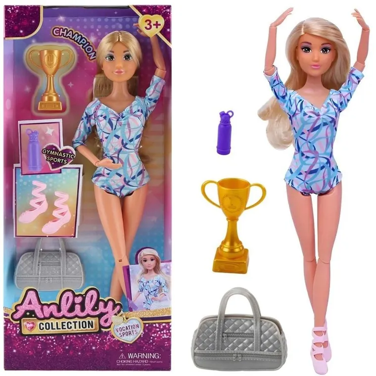Anlily, lalka gimnastyczka z akcesoriami