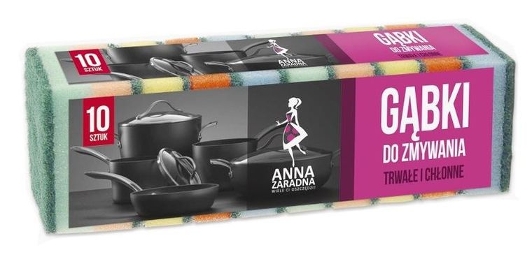 Anna Zaradna, gąbki do zmywania, 10 szt.