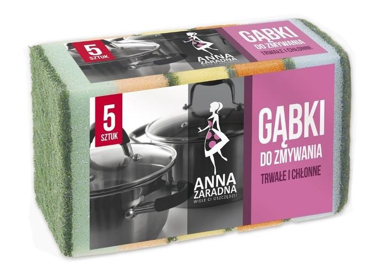 Anna Zaradna, gąbki do zmywania, 5 szt.
