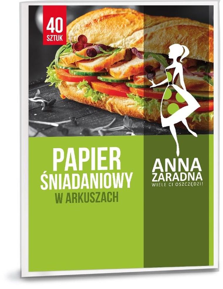 Anna Zaradna, papier śniadaniowy w arkuszach, 40 szt.