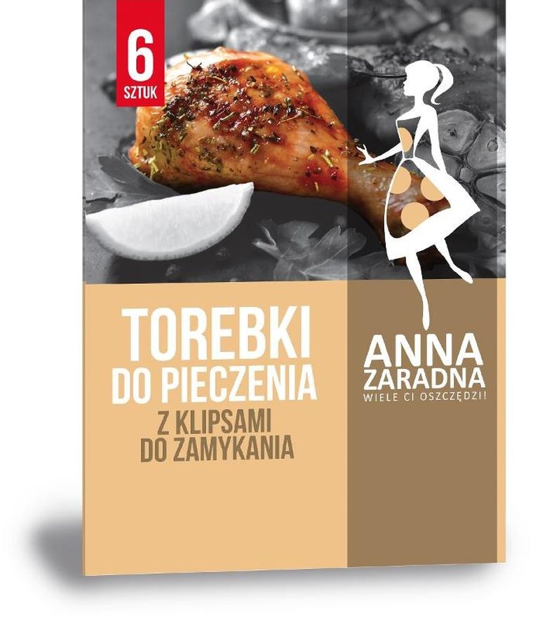 Anna Zaradna, torebki do pieczenia z klipsami do zamykania, 6 szt.