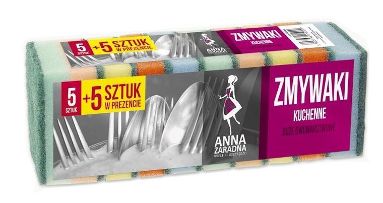 Anna Zaradna, zmywaki kuchenne duże, dwustronne, 10 szt.