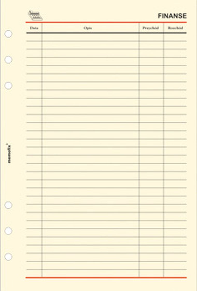 Antra, Memofix, wkład do organizera, finanse, A5