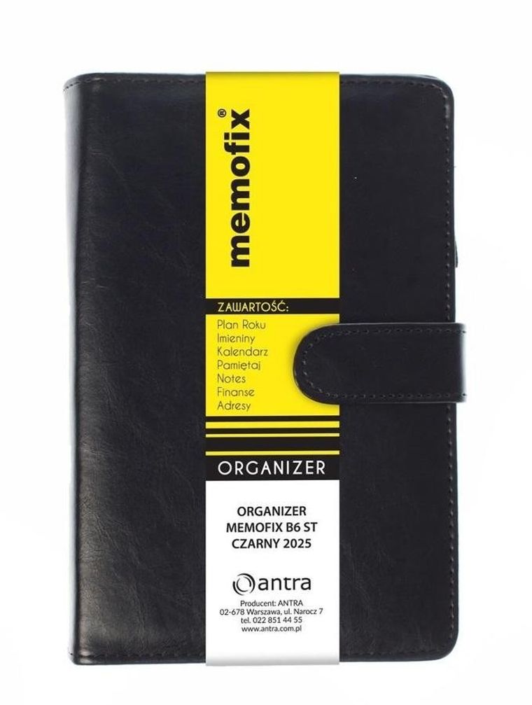 Antra, organizer memofix B6, czarny