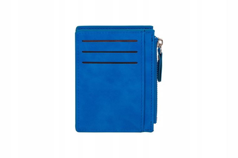 Antra, portfel na karty z suwakiem, kobaltowy