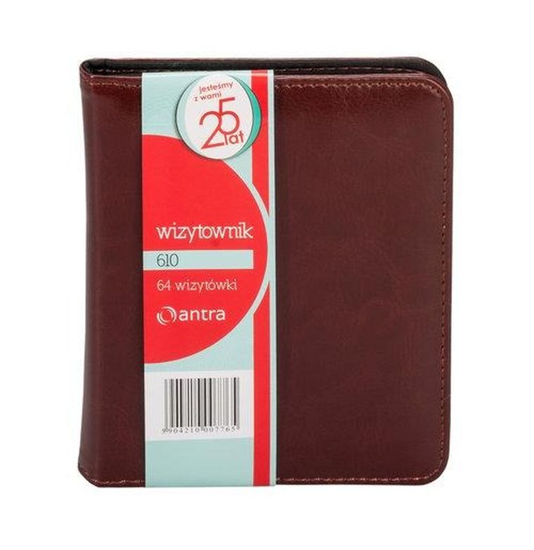 Antra, wizytownik, 64 wizytówki, dwuklatkowy, brąz