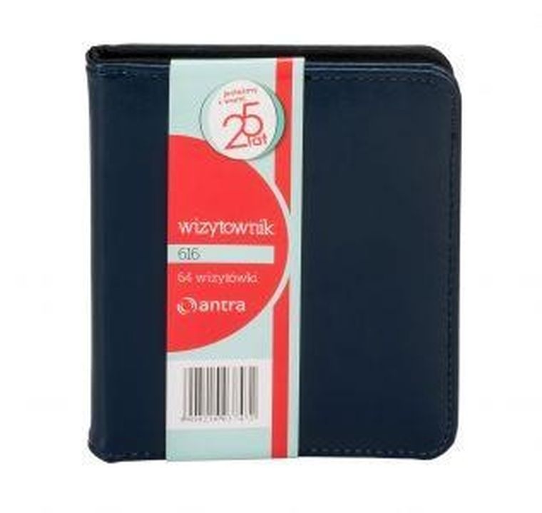 Antra, wizytownik, 64 wizytówki, dwuklatkowy, granatowy