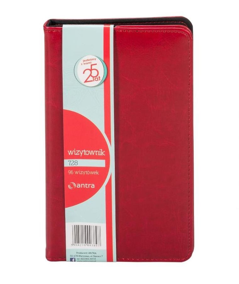 Antra, wizytownik 728, 96 wizytówek, czerwony