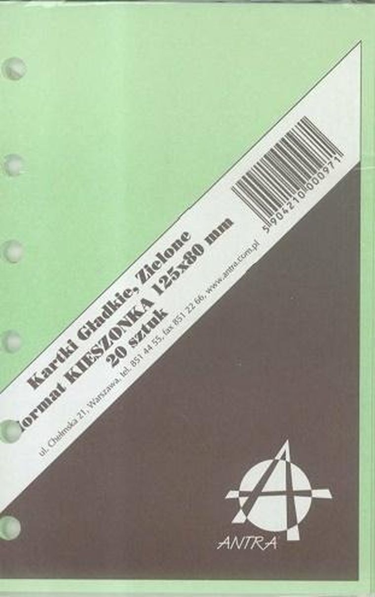 Antra, wkład do organizera, kieszonka, Czysta zielona