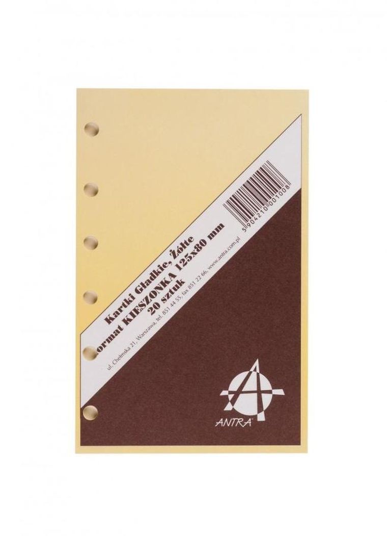 Antra, wkład do organizera, kieszonka, Czysta żółta