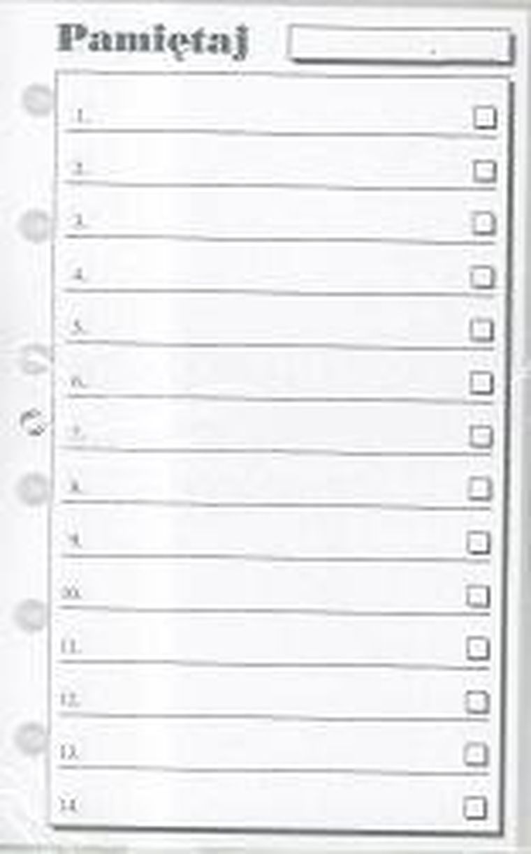 Antra, wkład do organizera, kieszonka, Pamiętaj